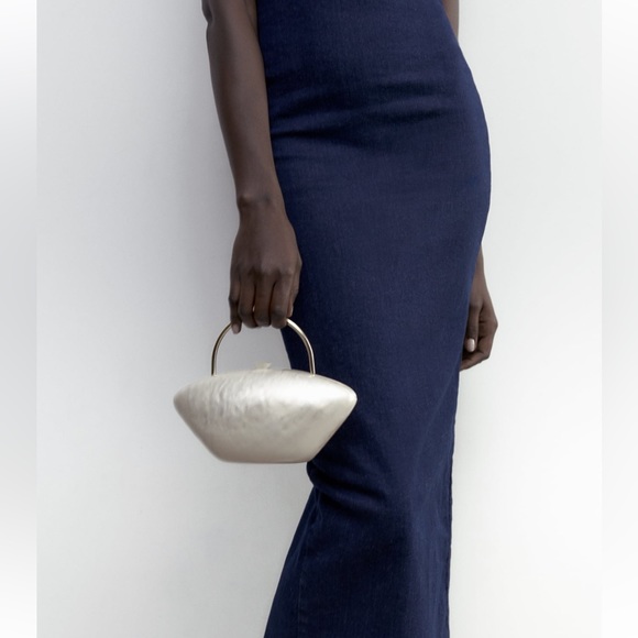Zara Handbags - Zara pearl minaudiere NWT